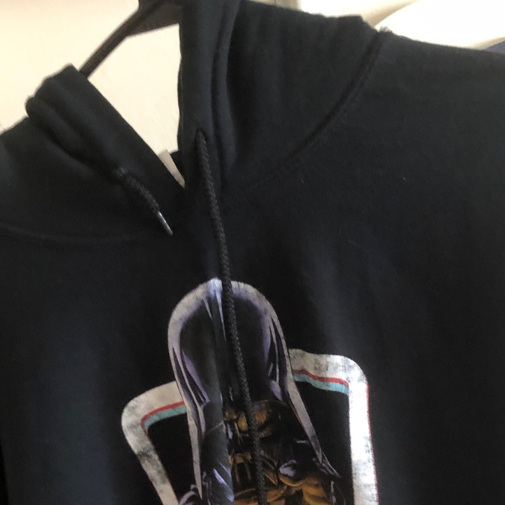 Black Graphic Hooded Sweater with Printed Design